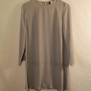 Divided Gray Long Sleeve Sheer Mini Dress or Long Blouse